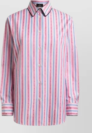 Etro striped cotton fil coup&eacute; shirt