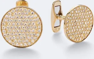 Sydney Evan Disc 14kt gold cufflinks with diamonds