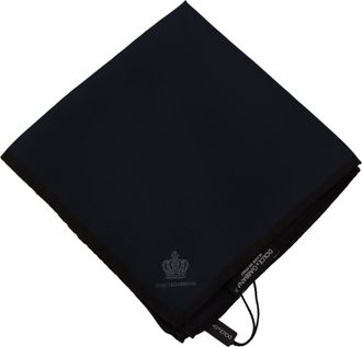Dolce & Gabbana Mens Black Square Handkerchief Silk Scarf