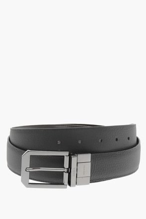 Ermenegildo Zegna Cintura Reversibile in Pelle e Pelle Martellata Ermenegildo Zegna
