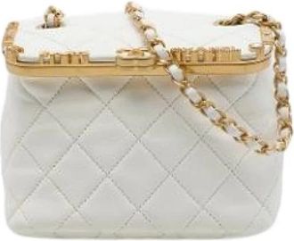 Chanel Pre-owned Vintage Quilted Crossbody - Dames - Vintage Schoudertas - Wit - ONE Size - Leer - Vintage