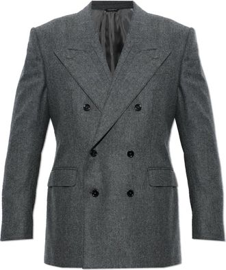 Dolce & Gabbana Wolblazer met dubbele split - Heren - Blazers - Grijs - L - Wol - Jassen
