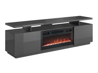 Mirjan24 Mobilier1 - Mueble Tv Charlotte 151, Grafito + Grafito Brillante, N&uacute;mero De Puertas: 0, N&uacute;mero De Cajones: 0, 180x56x40cm