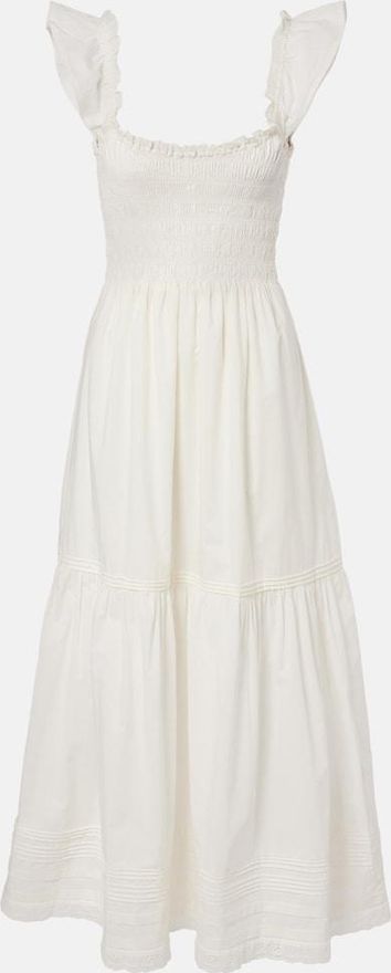 Valentina shirred cotton maxi dress