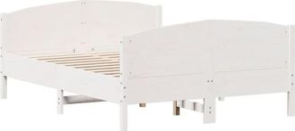 vidaXL Vidaxl - Estructura De Cama Sin Colch&oacute;n Madera De Pino Blanco 135x190 Cm