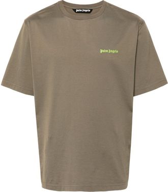 Palm Angels embroidered-logo cotton T-shirt - men - Polyester/Cotton - S - Green
