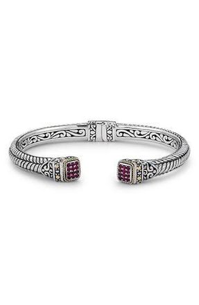 Samuel B. Woven Pav&eacute; Tipped Bangle in Dark Ruby at Nordstrom Rack