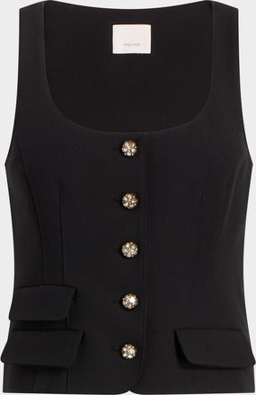 Cinq à Sept Lovina Crystal-Button Vest