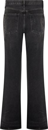 A Gold E Womens Flared Denim Pants Black Cotton Jeans