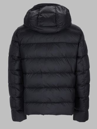 Fay Quilted Hooded Down Jacket - Black
