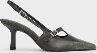 Charles & Keith T-Bar Pointed-Toe Slingback Pumps