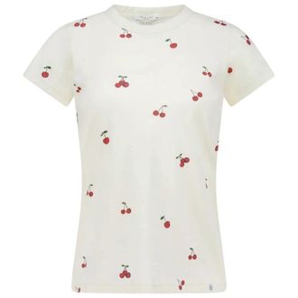 Rag & Bone Womens All Over Cherry Tee, White Multi