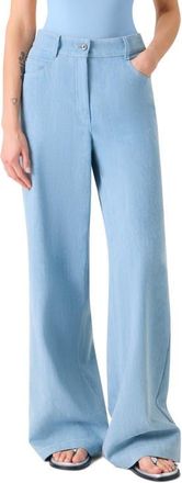 Akris Cooper High Waist Wide Leg Jeans in Sky Blue Denim at Nordstrom, Size 10