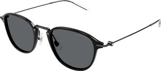 Montblanc MB0155S Asian Fit 008 Mens Sunglasses Black Size 51