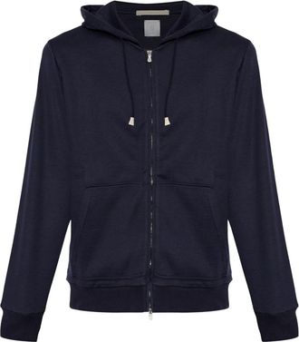 Eleventy Hoodie - Heren - Vesten met rits - Blauw - S - Katoen - Hoodies & sweatvesten