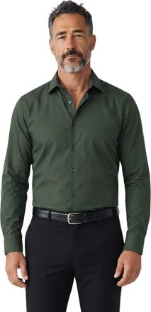 TruClothing Mens Forest Green Double Cuff Oxford Shirt Formal Dress Shirt - Oxford