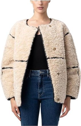 Blank NYC Sherpa Bonded Shearling Jacket Womens Coat Frame Focus : MD, Polyester
