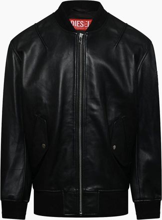 Diesel Mens L Pritts New Leather Jacket - Black - Size: 36/Regular