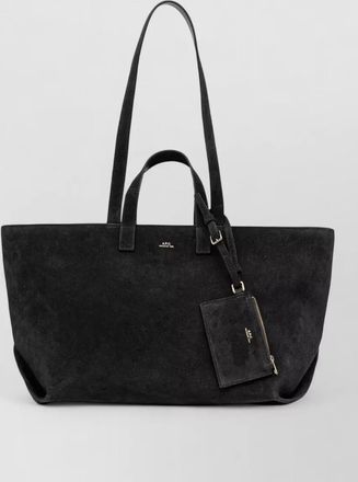 A.P.C. le drummer suede tote bag dual handles