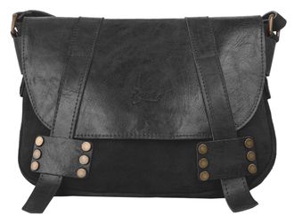X-zone Umh&auml;ngetasche X-ZONE, Damen, Gr. B/H/T: 27cm x 20cm x 4cm onesize, schwarz, Leder, gl&auml;nzend, unifarben, Taschen Umh&auml;ngetasche, echt Leder, Made in Ita