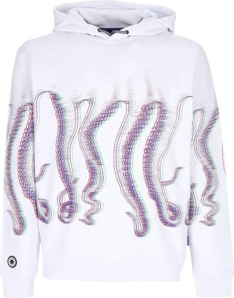 Octopus Witte Fuzzy Hoodie Sweatshirt met lange mouwen - Heren - Hoodies - Wit - XL - Katoen - Hoodies & sweatvesten