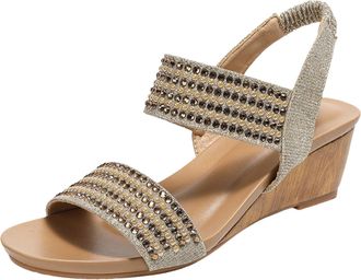 Generic Elegant Roman Sandals for Women with Comfortable Heel Design and Secure Ankle Strap for Casual Summer Footwear (Gold, 4.5)