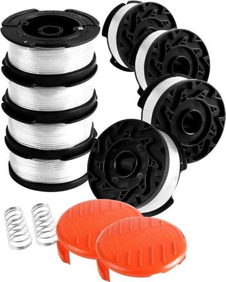 OEM Carrete De Hilo Para Desbrozadoras Black & Decker, 8 Carretes De Hilo Con 2 Tapas Para Carretes Y 2 Resortes