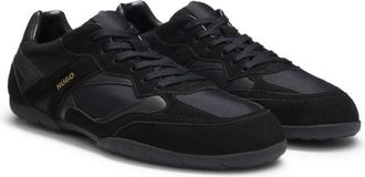 HUGO BOSS Mixed-material trainers with open mesh