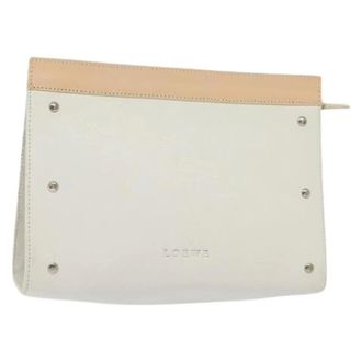 Loewe Vintage, unisex, Wit, ONE Size, Leer, Pre-owned Leren Pouch