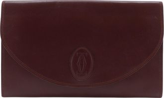 Cartier Must Bordeaux Leather Clutch Bag (Pre-Owned)