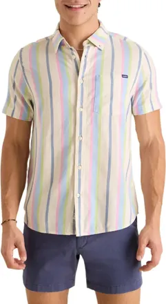 Chubbies Resort Weave Friday Shirt Mens Multicolor Striped Button Up FROG673