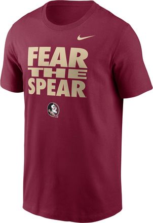 Nike Florida State Sideline Slogan Nike Mens Dri-FIT College Long-Sleeve T-Shirt in Red | 02ET69XFTN-H2B