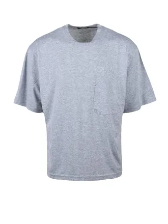 Hev&ograve; Grey Pocket Cotton T-Shirt