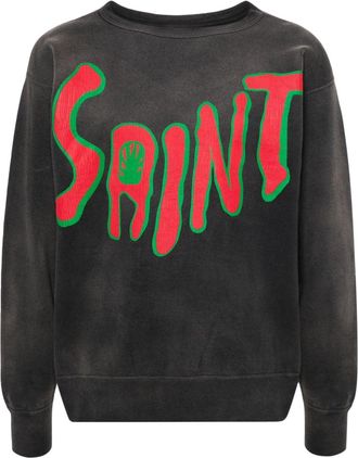 Saint Mxxxxxx logo-print cotton sweatshirt - men - Cotton - S - Grey