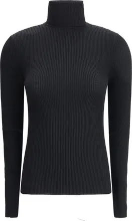 Wolford Womens Virgin Wool Long Sleeve Jersey Black Fleece Tops Top