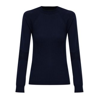 Moncler Round-neck Knitwear, female, Black, Size: XS Day-Namic Sweater