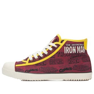 Li-Ning x MARVEL Iron Man Classic Mid Canvas Shoes Dark Red Yellow ALAK089-3