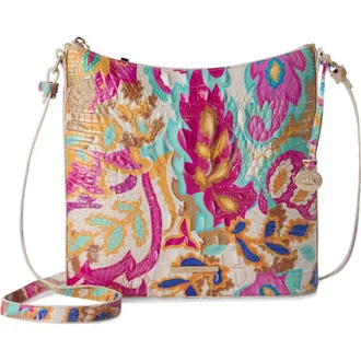 Brahmin Katie Croc Embossed Leather Crossbody Bag in Wanderlight at Nordstrom