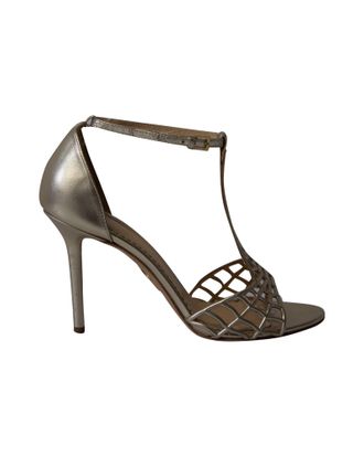 Charlotte Olympia Pre-owned Womens Web Sandals in Gold Leather - Size EU 38