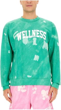 Sporty & Rich Wellness Ivy Crewneck - - Sweatshirts & Hoodies - Uomo - Verde - S