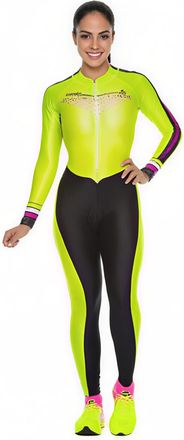 Generic Womens Cycling Jersey Skinsuit Jumpsuit long sleeve set gel road mountain bike, 4, XXL