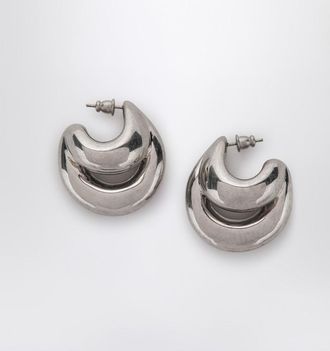 Panconesi Blow Up Huggies earrings in silver tone