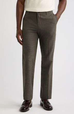 BOSS Genius Slim Fit Wool and Linen Trousers in Medium Green at Nordstrom, Size 36