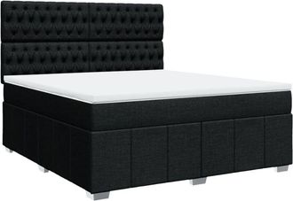 vidaXL Vidaxl - Cama Box Spring Con Colch&oacute;n Tela Negro 180x200 Cm