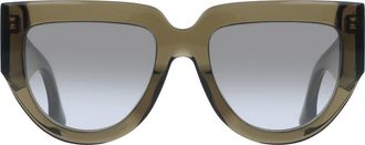 Victoria Beckham 53mm Classic Logo Tea Cup Sunglasses in Khaki at Nordstrom Rack