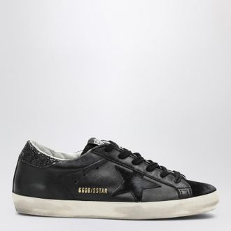 Golden Goose Super-star black low trainer with rhinestones