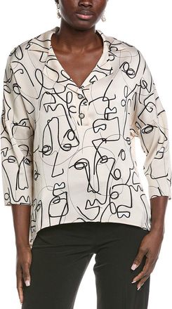 Joseph Ribkoff Abstract High-Low Blouse