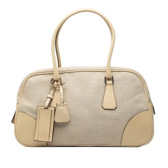 Prada Tweedehands Canvas Schoudertas