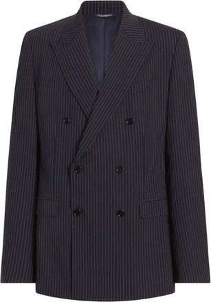 Dolce & Gabbana Giacca - Heren - Blazers - Blauw - L - Leer - Jassen