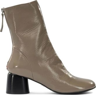 Halmanera 55mm Anna patent-leather boots - women - Rubber/Leather/Patent Calf Leather - 38.5 - Neutrals